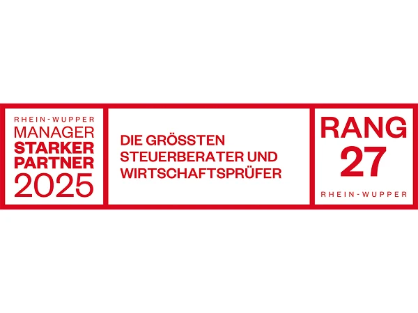 Auszeichnung „Starker Partner 2025“ für Steuerberater und Wirtschaftsprüfer, Rang 27